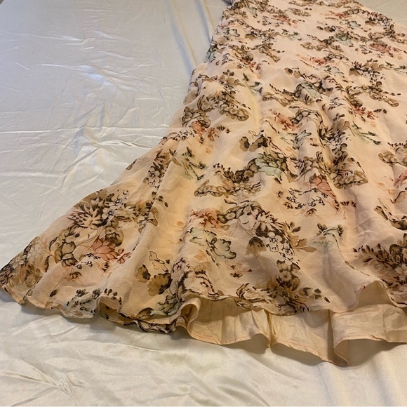 Vintage silk blush floral maxi dress - Picture 5 of 7